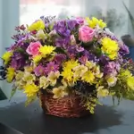 Basket Of Flowers - Colorful